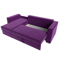 Угловой диван Принстон (микровельвет фиолетовый чёрный) - Изображение 2
